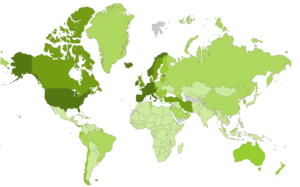 Carte du monde et coronavirus